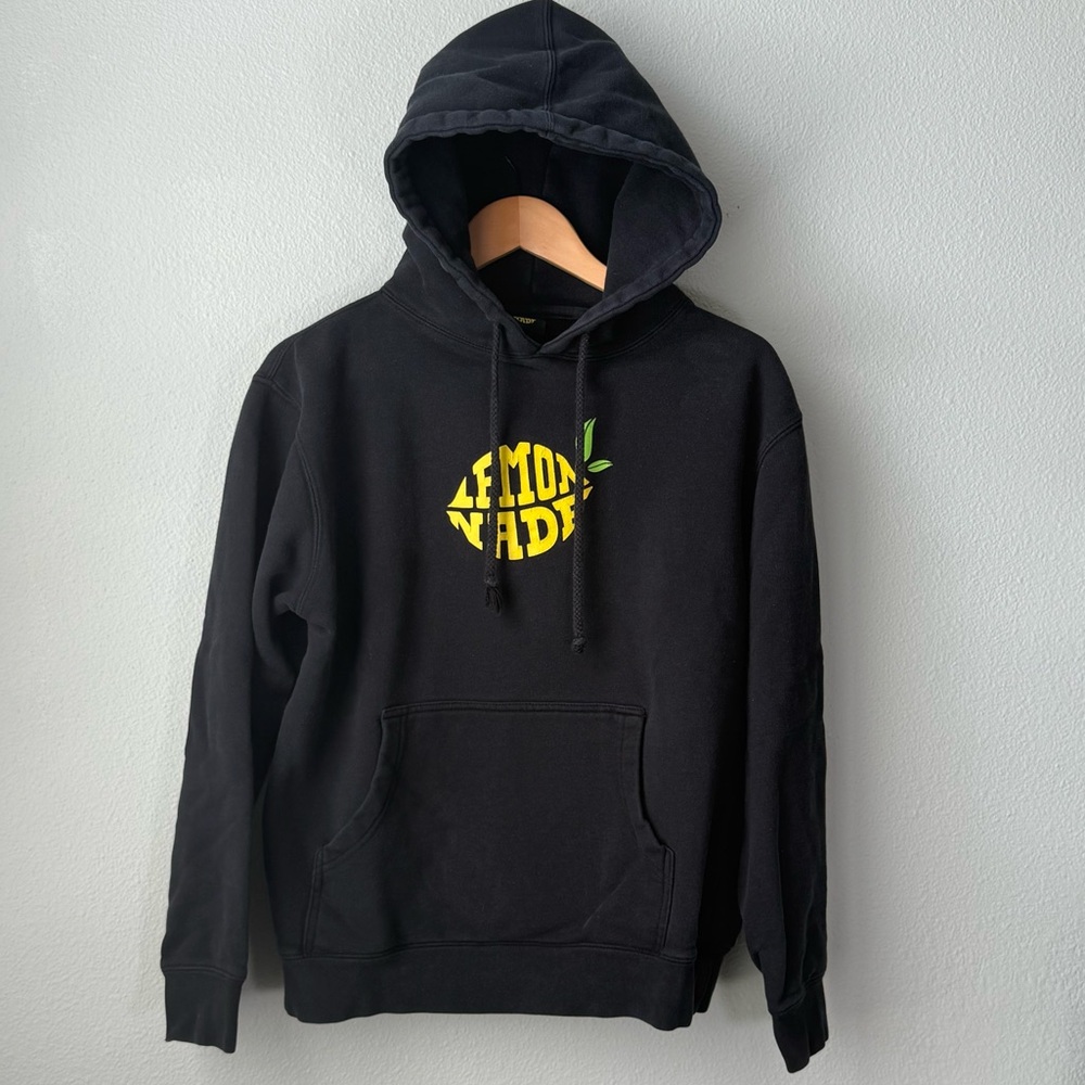 LEMONNADE Graphic Hoodie Black Pullover Sweatshirt Streetwear Kangaroo Pocket Sm